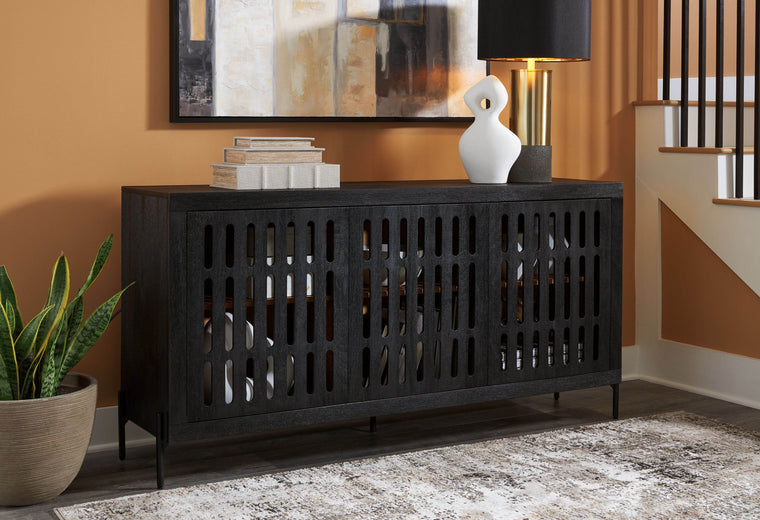 Vallisburg - Black / Natural - Accent Cabinet - Forward Furniture