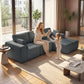 2-in-1 Modular Sectional Sofa, Boneless L Shaped Couch Sofa Bed, Dark Grey