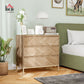 3-Drawer Chest of Drawers with Anti-Tip Design - Natural Wood