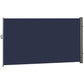 118" x 79" Outdoor Folding Privacy Screen Retractable Side Awning Patio with Resistance to UV Rays and Wind Dark Blue