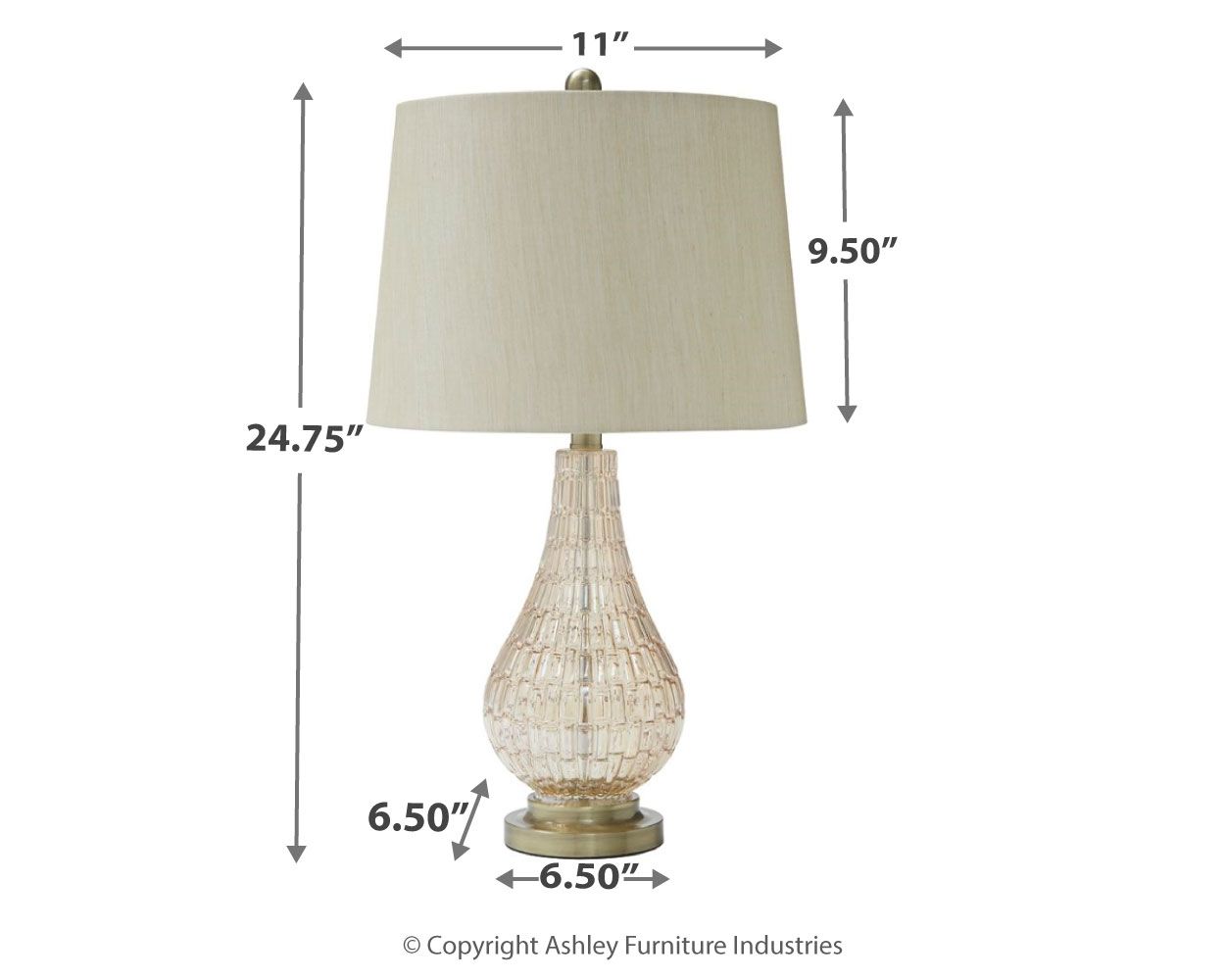 Latoya - Beige - Glass Table Lamp