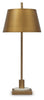 Fritzburn - Metal Table Lamp - Gold Finish / White
