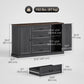 58" Farmhouse Sideboard with Charging Station and 4 Drawers - Black