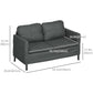 53" Two-Seater Sofa with Steel Legs - Dark Grey