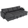 U-Shaped Sleeper Sofa with Storage Chaise - Grey