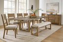 9 Pc. Table, 6 Chairs, Bench, Server
