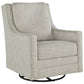 Kambria - Fog - Swivel Glider Accent Chair - Fabric