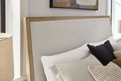 Tomtyn - Queen Upholstered Bed - Light Brown
