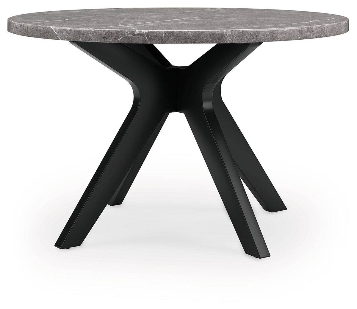 Glinari - Round Dining Room Table - Taupe / Black