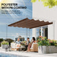 Retractable Replacement Pergola Canopy for 10' x 10' Pergola, Pergola Cover Replacement, Coffee
