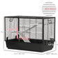 3-tier Hamster Cage, Guinea Pig Cage, Pet Chinchillas Play House Indoor with Accessories Food Dish Water Bottle, Ramps, 31.5"x19"x 23", Black