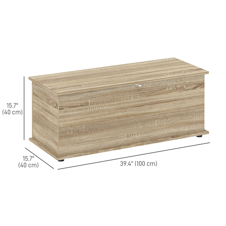 39.5" Storage Chest Bench with Flip-Top Lid - Oak