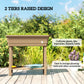 41L Self Watering Raised Garden Bed w/ Ventilation Transparent Lid Greenhouse, Planter Box w/ Storage Shelf, Brown