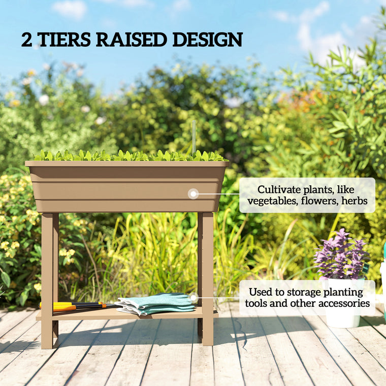 41L Self-Watering Planter Box with Storage Shelf