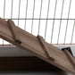 Wooden Rabbit Hutch, Indoor Bunny Cage with Wheels, Pull Out Trays, Run, Brown