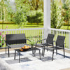 4-Piece Deep-Seat Conversation Set with Glass Table