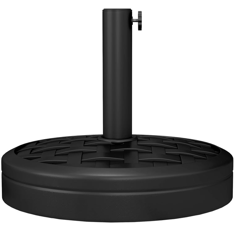 40lb Black Concrete Umbrella Base with Rattan Effect