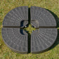 4-Piece Cantilever Offset Patio Umbrella Circular Base Stand w/Carry Handles, Water & Sand Filled