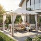 10' x 12' Patio Gazebo, UPF50+ Double Roof Outdoor Gazebo Canopy Shelter with Netting for Backyard, Patio, Cream White