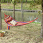 Cotton Hammock Portable Soft Swing Sleeping w/ Headrest & Side Pocket Deluxe Swing Chair for Beach, Yard, Bedroom, Patio, Porch, Indoor, Outdoor, Rainbow Stripes