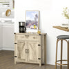 Farmhouse Kitchen Storage Cabinet, Sideboard Buffet Cabinet with 2 Rustic Barn Doors and Drawer, Oak