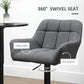 Swivel Barstools Set of 2 Adjustable Bar Stools with Footrest Armrests and PU Leather Back for Dining Room Grey