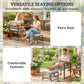 11 Pieces Wicker Patio Dining Set, Rattan Outdoor Furniture Set with 6 Armchairs, 4 Stools, Light Grey
