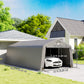 Portable Garage, Heavy Duty Carport Canopy with Ventilation Windows and Large Roll-up Door, Dark Grey