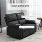 2 Seater Reclining Chair, Loveseat Recliner Sofa with Footrest and Split Backrest, Dark Grey