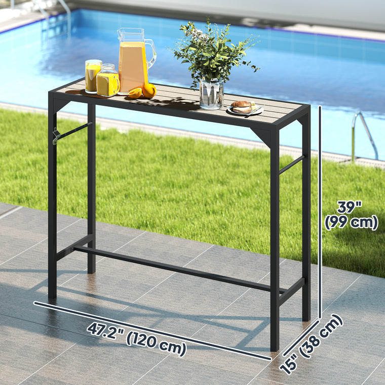 Bar Height Table with Built-In Bottle Opener