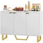 Sideboard Buffet Cabinet with Adjustable Shelves, Living Room Cabinet, TV Cabinet for 50 Inch TV, White