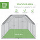 Chicken Run Outdoor, Galvanized Large Metal Chicken Coop Cage, Walk-in Enclosure Poultry Hen Run House Playpen Rabbit Hutch with Flat Roof, Cover
