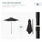 6.6FT Patio Umbrella, Outdoor Parasol with 6 Solid Ribs, Black