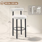 Bar Stools Set of 2, Sherpa Upholstered Barstools with Backrest, Bar Height Stools with Footrest for Kitchen Island