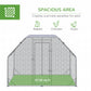 Chicken Run Outdoor, Galvanized Large Metal Chicken Coop Cage, Walk-in Enclosure Poultry Hen Run House Playpen Rabbit Hutch with Flat Roof, Cover