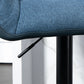 Swivel Barstools Set of 2 Adjustable Bar Stools with Footrest Armrests and PU Leather Back for Dining Room Dark Blue