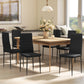High Back Dining Chairs, Modern Upholstered Linen Fabric Accent Chairs with Metal Legs for Kitchen, Set of 6, Black