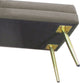 39" Storage Ottoman, Velvet End of Bed Bench with Steel Legs, Foot Stool with Storage for Bedroom, Living Room, Beige