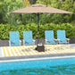 Set of 4 Folding Patio Chairs, Portable Chair Set with Armrests for Camping, Garden, Pool, Beach, Backyard, Blue