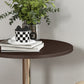 High Top Bar Table, Adjustable Round Kitchen Table with Swivel Top and Steel Base, Bistro Table for 2 People, Walnut