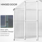 6' x 8' x 6.4' Polycarbonate Greenhouse, Aluminum Walk-In Green House Kit Garden, Plants Grow with Rain Gutter and Roof Vent, Silver