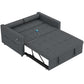 Pull Out Sofa Bed, Sleeper Sofa Couch with USB Ports, Small Linen Loveseat Futon Couch for Living Room, Dark Grey
