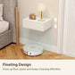Set of 2 Wall Mounted Bedside Tables, Floating Nightstands with Drawer for Bedroom, White