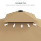 8' x 8' Khaki Double-Top Offset Parasol with Solar LEDs