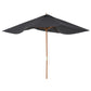 7' x 10' Wooden Patio Umbrella, Rectangle Garden Parasol, Outdoor Sunshade Canopy with Bamboo Ribs for Garden, Dark Grey