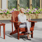 Classic Adirondack Chair, Muskoka Chairs, Garden Deck Chair with Cup Holder for Patio, Indoor, Backyard, Dark Grey