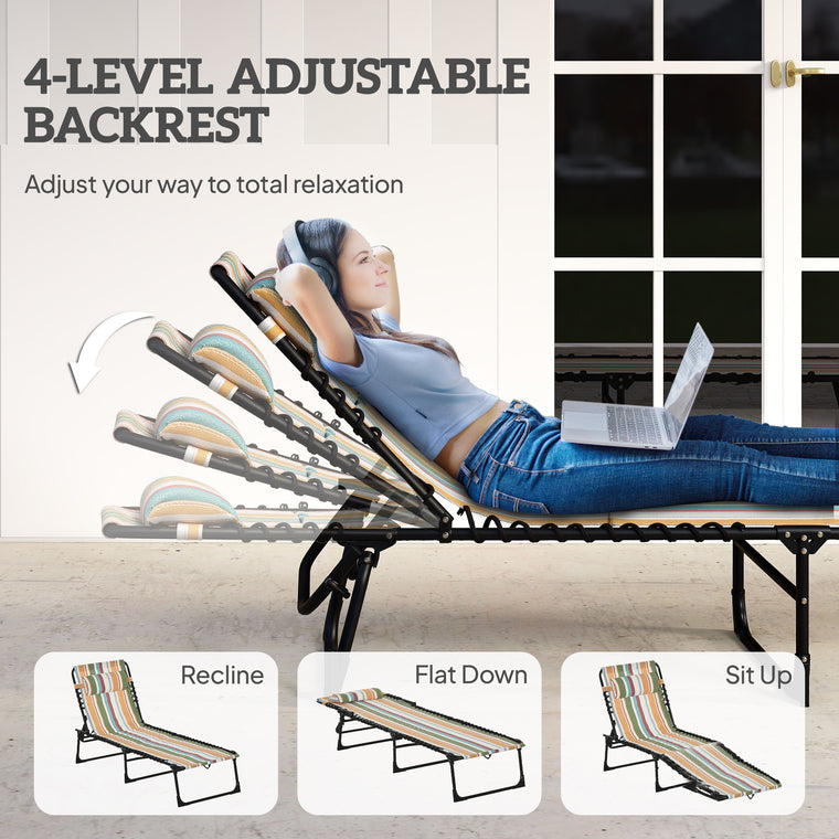 Multicoloured 4-Level Adjustable Chaise Lounge