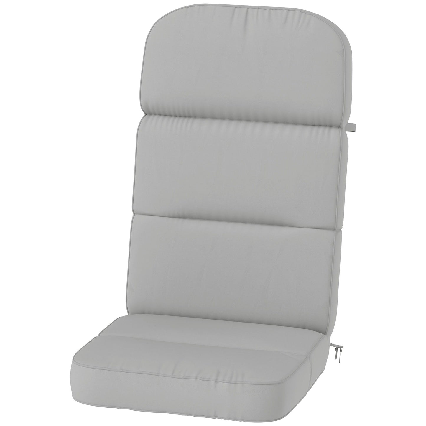 Outdoor Seat Cushion with Back, Outdoor Chair Cushion with Ties and Adjustable Strap, UPF 20+Non-Slip Patio Cushion Replacement for Outdoor Chair, Light Grey