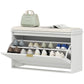 Entryway Shoe Storage Bench with Flip-Drawers - White