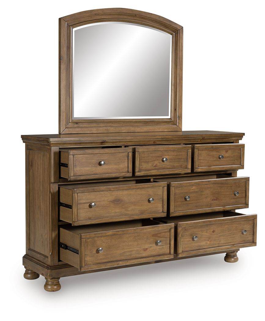 Feddinger - Medium Brown - Dresser And Mirror - Forward Furniture